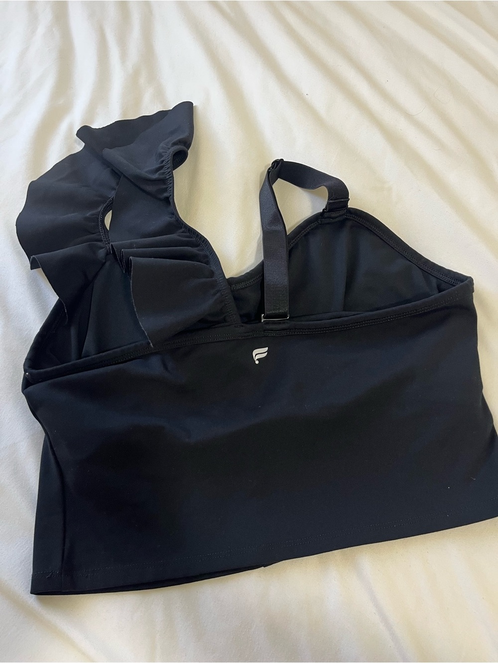 Fabletics Black Ruffle Bandeau Top - Picture 3 of 4